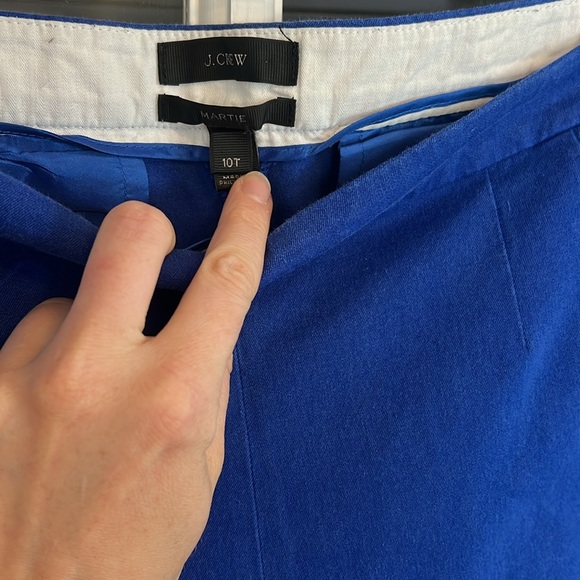 Royal blue J.Crew Martie pants, size 10 tall - Picture 2 of 4
